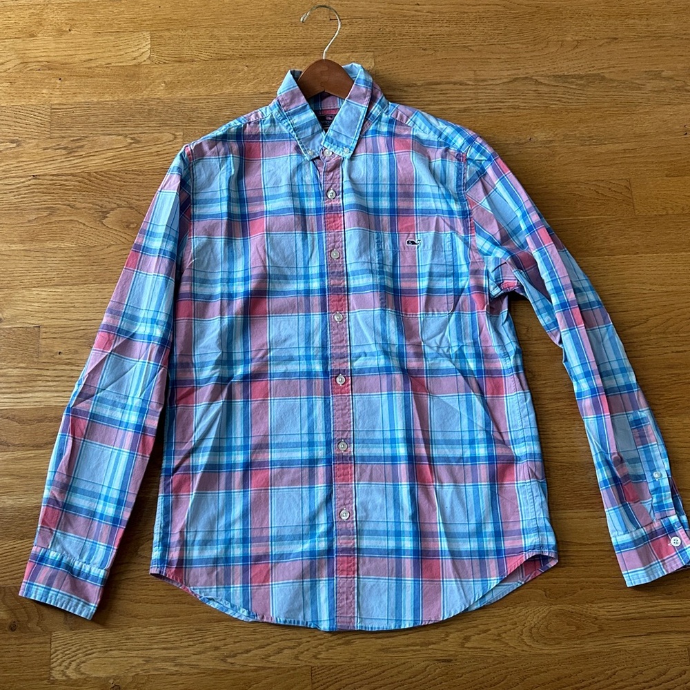 Men’s Vineyard Vines SLIM Fit Tucker Cotton Long Sleeve Button Down Shirt Medium
